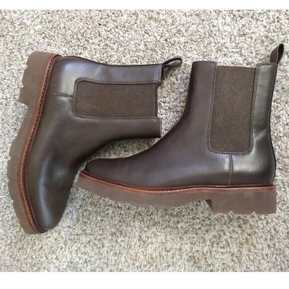 Vince Ryker Water Repellent Chelsea Boots Womens Size 6 Cacao Leather - Picture 8 of 16